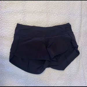 Black lululemon speed up shorts size 2 length 2.5